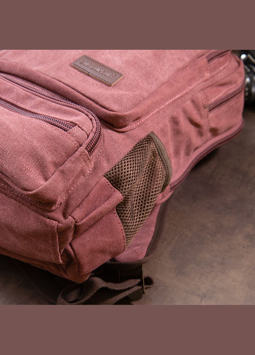 Рюкзак для ноутбука дорожній текстильний унісекс на два відділення малиновий 32х41х16 см 20615 Vintage (362417770)