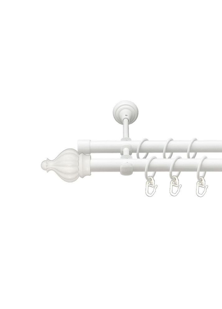 Карниз Таджа металевий дворядний відкритий гладка труба Арктіс 19\19 мм 160 см (00-00021277) ORVIT (300688546)