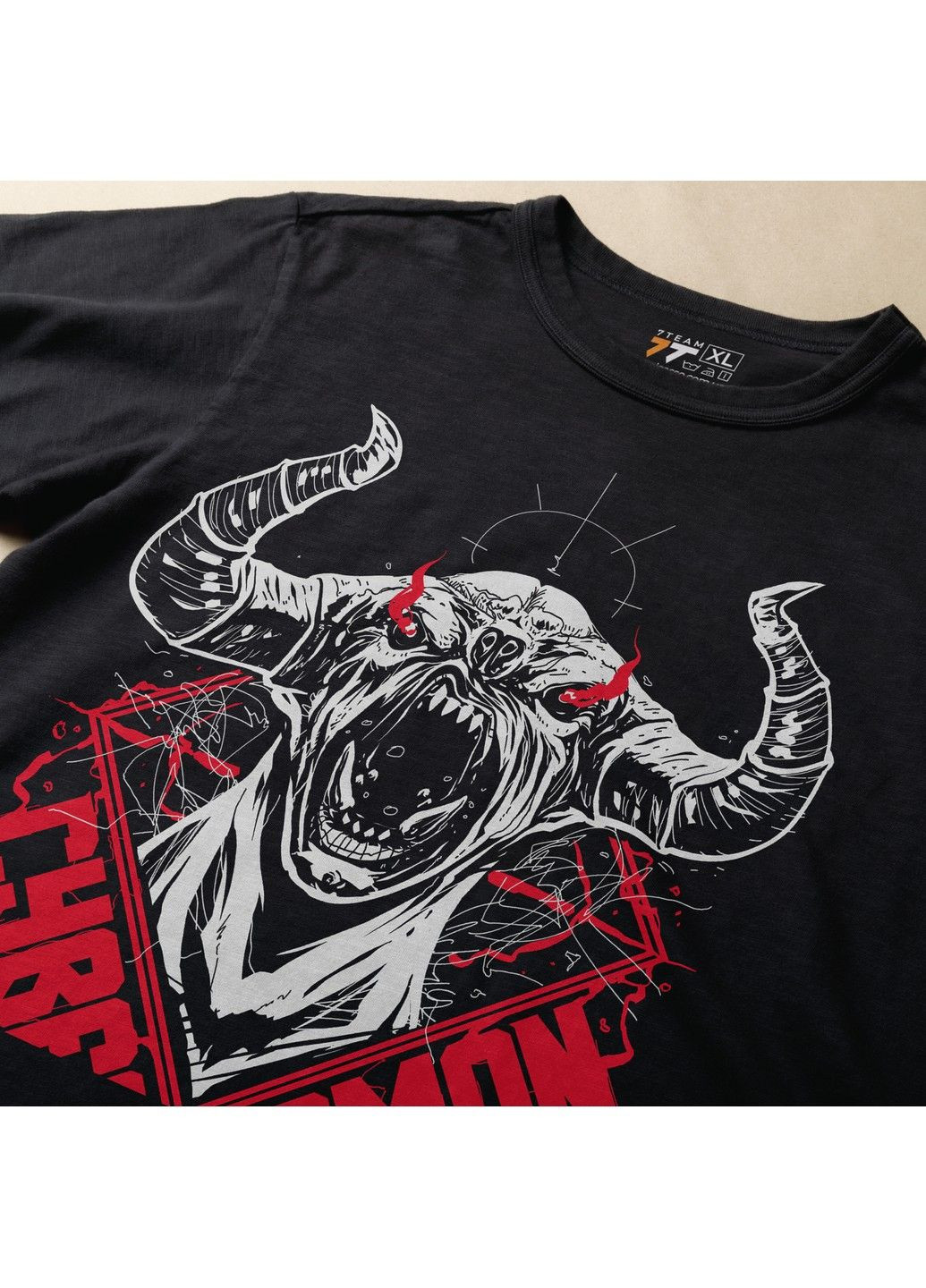 Чорна футболка з принтом doom - cyber demon No Brand