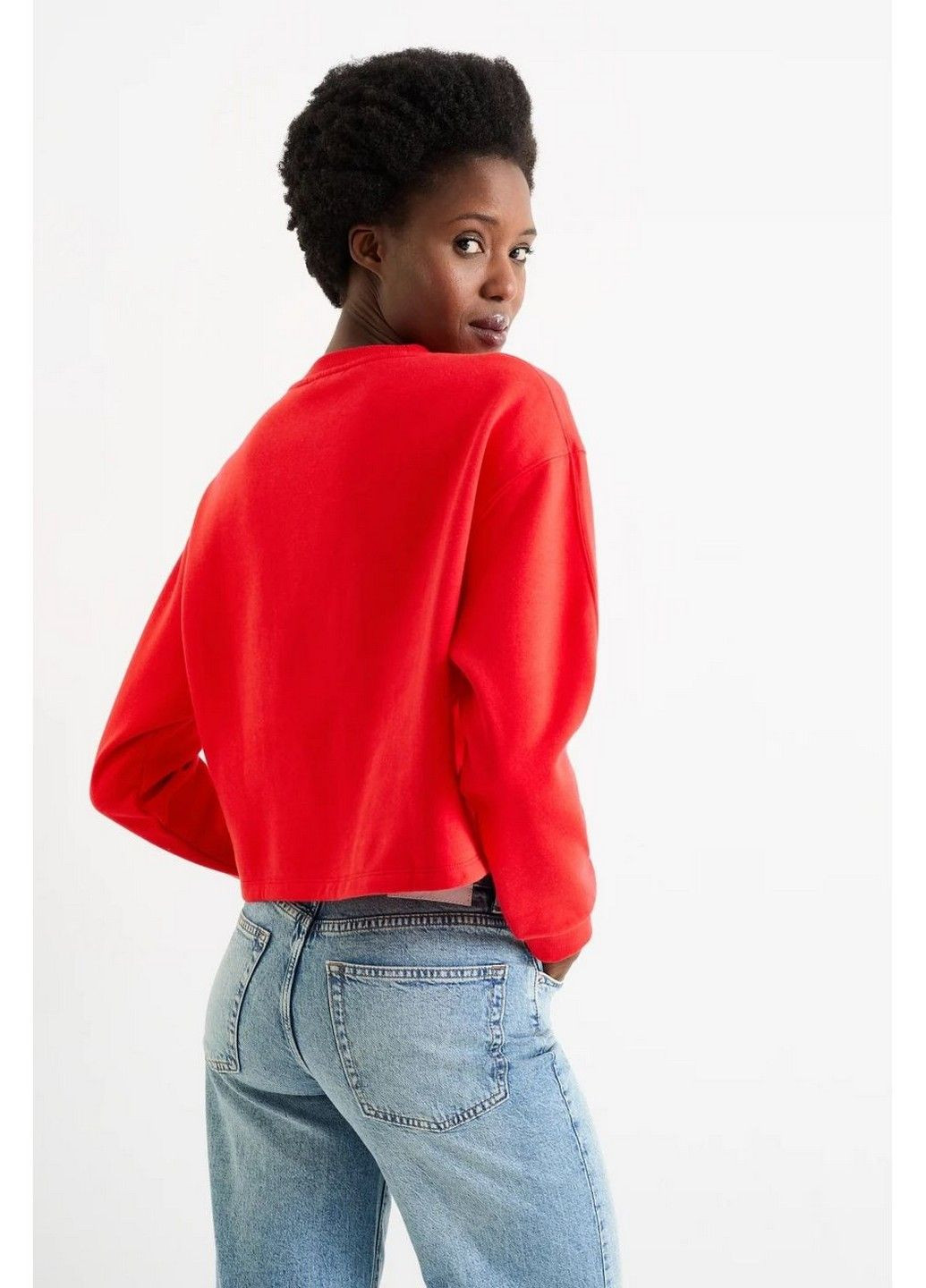 Красный свитшот на флисе C&A однотонный (363979644)