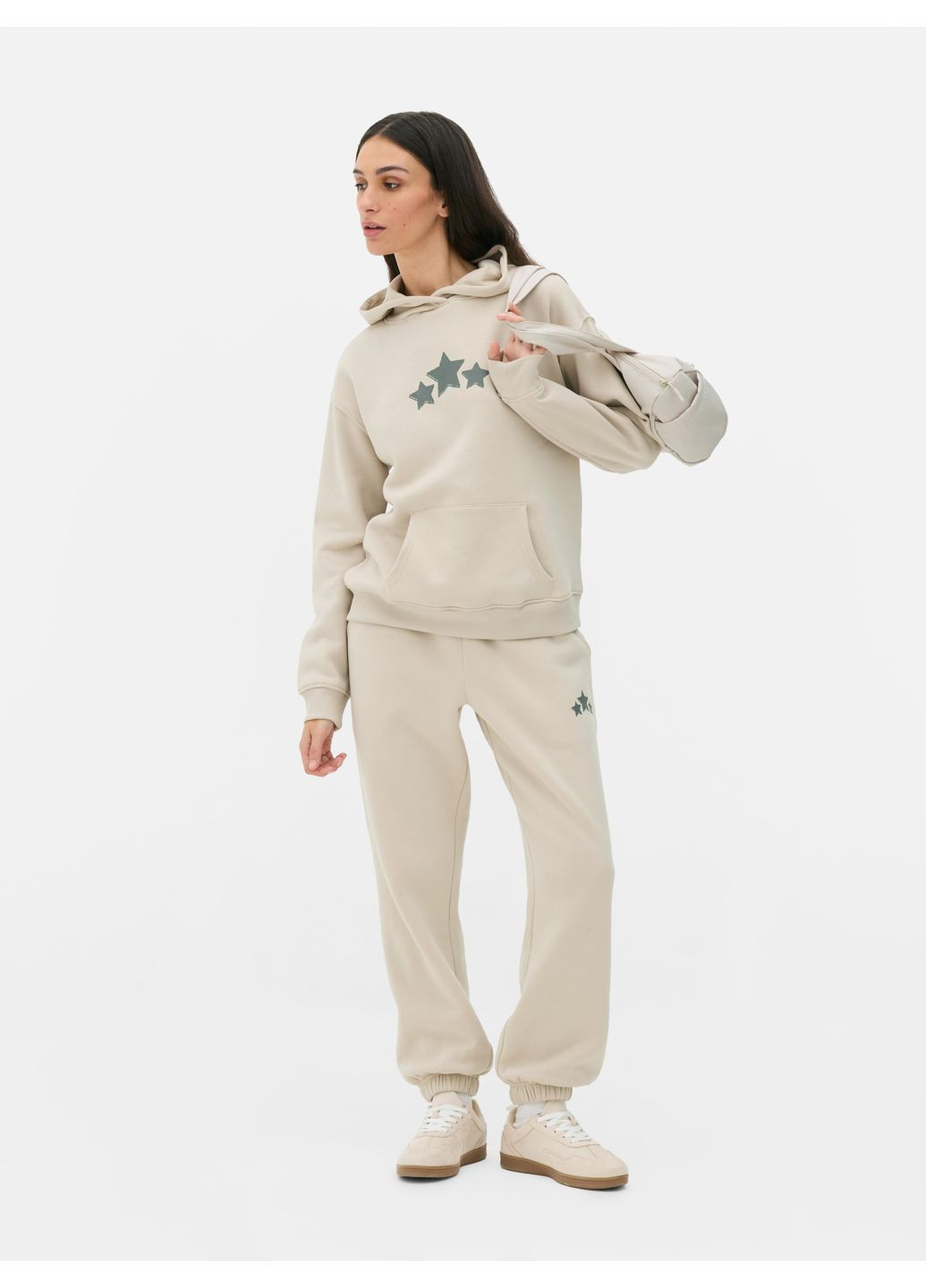 Худі фліс,бежевий з принтом, Primark (364504714)