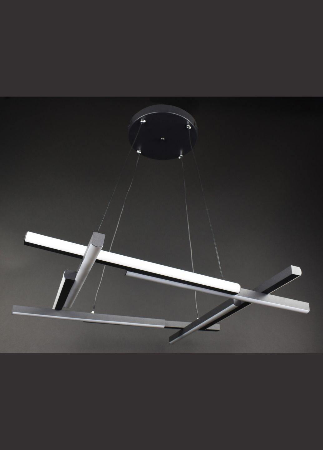 Люстра светодиодная подвесная LED светильник для квартиры на потолок лэд с пультом 27993 Черный 30-100х67х67 см. Sunnysky (364502220)