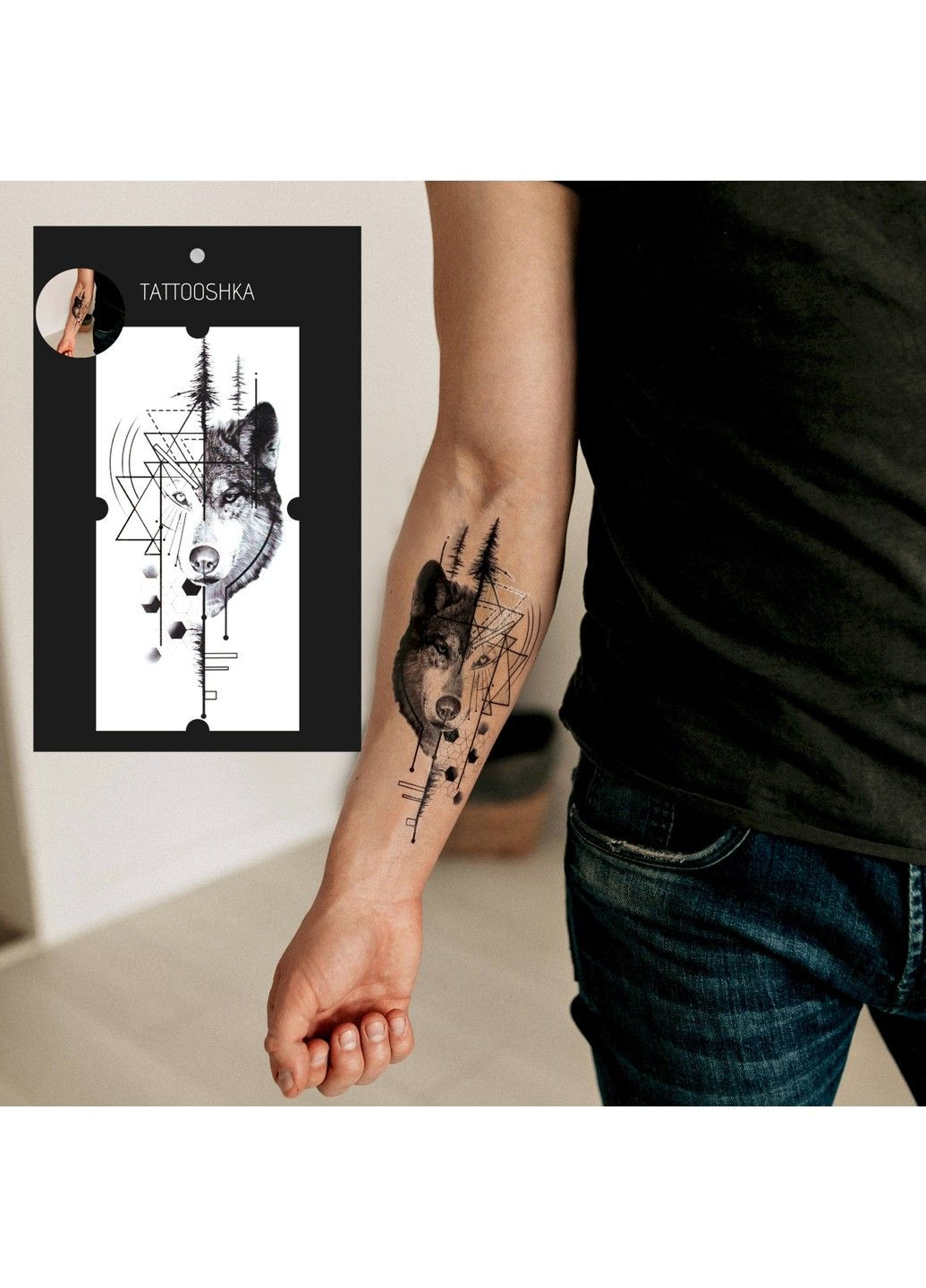 Тату "Геометрический волк" Tattooshka (304292341)