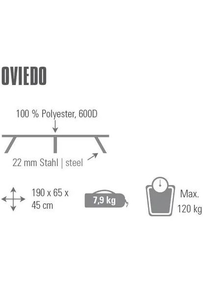 Раскладушка Oviedo Dark Grey/Blue (44160) High Peak (306815836)