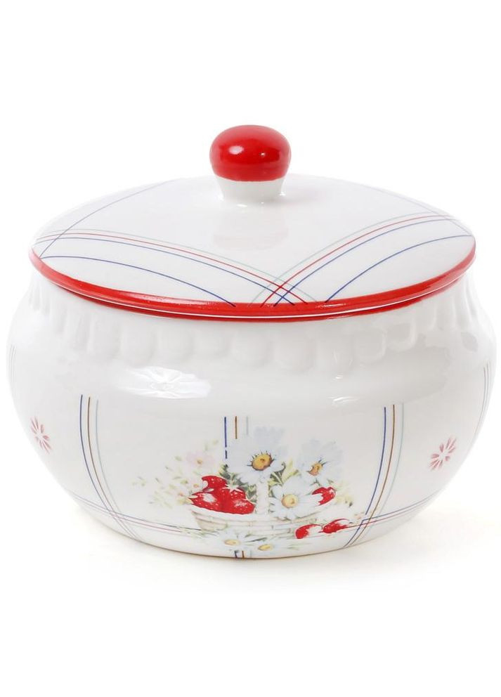Банка-горщик фарфорова "Сунична фантазія" 500мл з кришкою Bona (372176221)