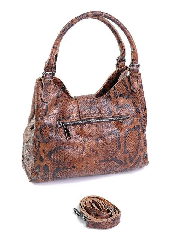 Сумка шкіряна жіноча Хобо з натуральної шкіри функціональна Коричнева NIUNIU (322399541)