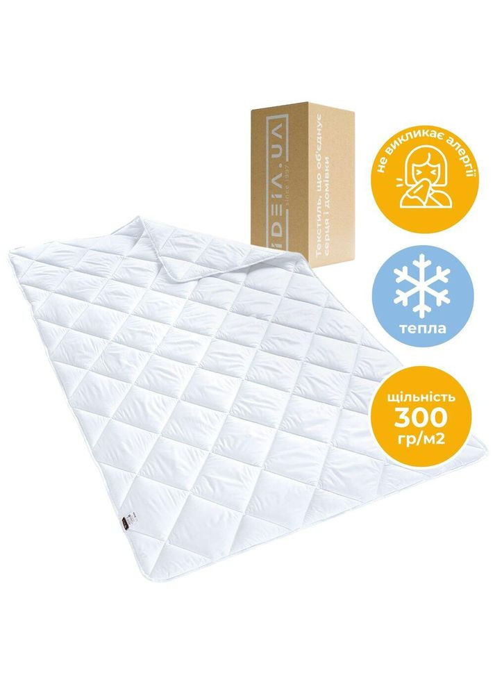 Ковдра ДобраНіч 200х220 см всесезонна антиалергенна щіл 300 г/м2 біла IDEIA (317965840)