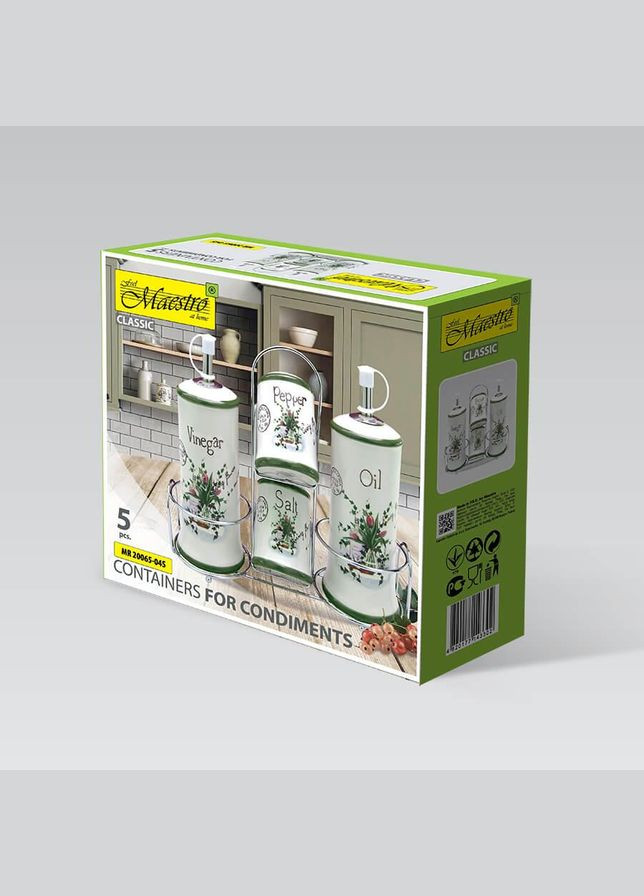 Набор для специй на керамике Полевая фантазия 5 предметов (MR-20065-04S) Maestro (334008727)