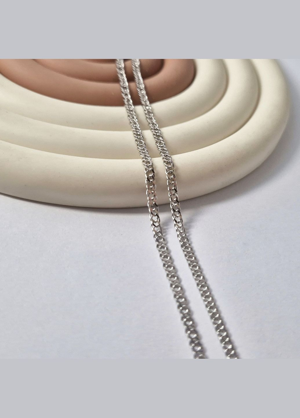 Срібний плоский ланцюжок ланцюг Ромб плоский см срібло 925 проби Родоване 3.10г 811р2/40 No Brand (307289198)