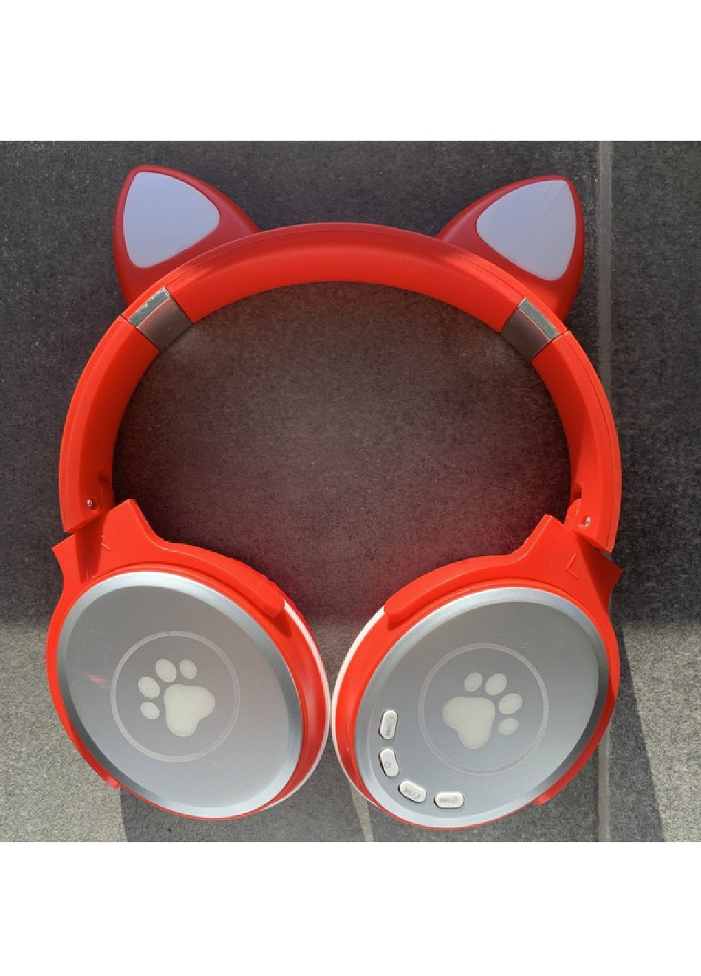 Беспроводные складные аккумуляторные Bluetooth наушники с микрофоном кошачьими ушками MP3 плеером (478531-Prob) Красные Unbranded (322471950)