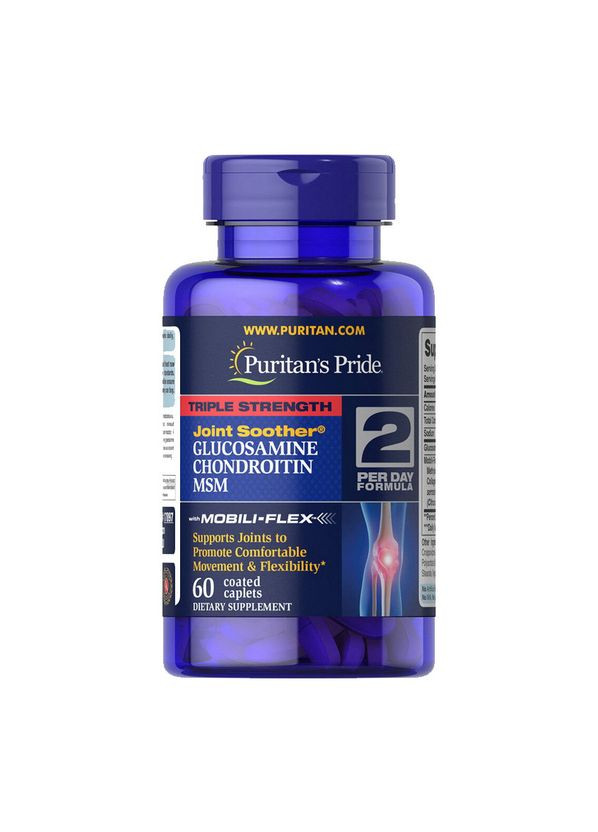 Triple Strength Glucosamine & Chondroitin with MSM (60 caplets) Puritans Pride (365960804)