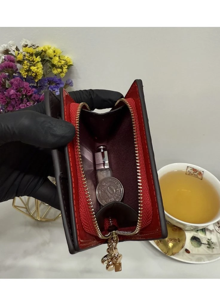 Гаманець Snap Wallet In Signature Canvas червоний натуральна шкіра + подарункове пакування (COPY) Coach (374493892)