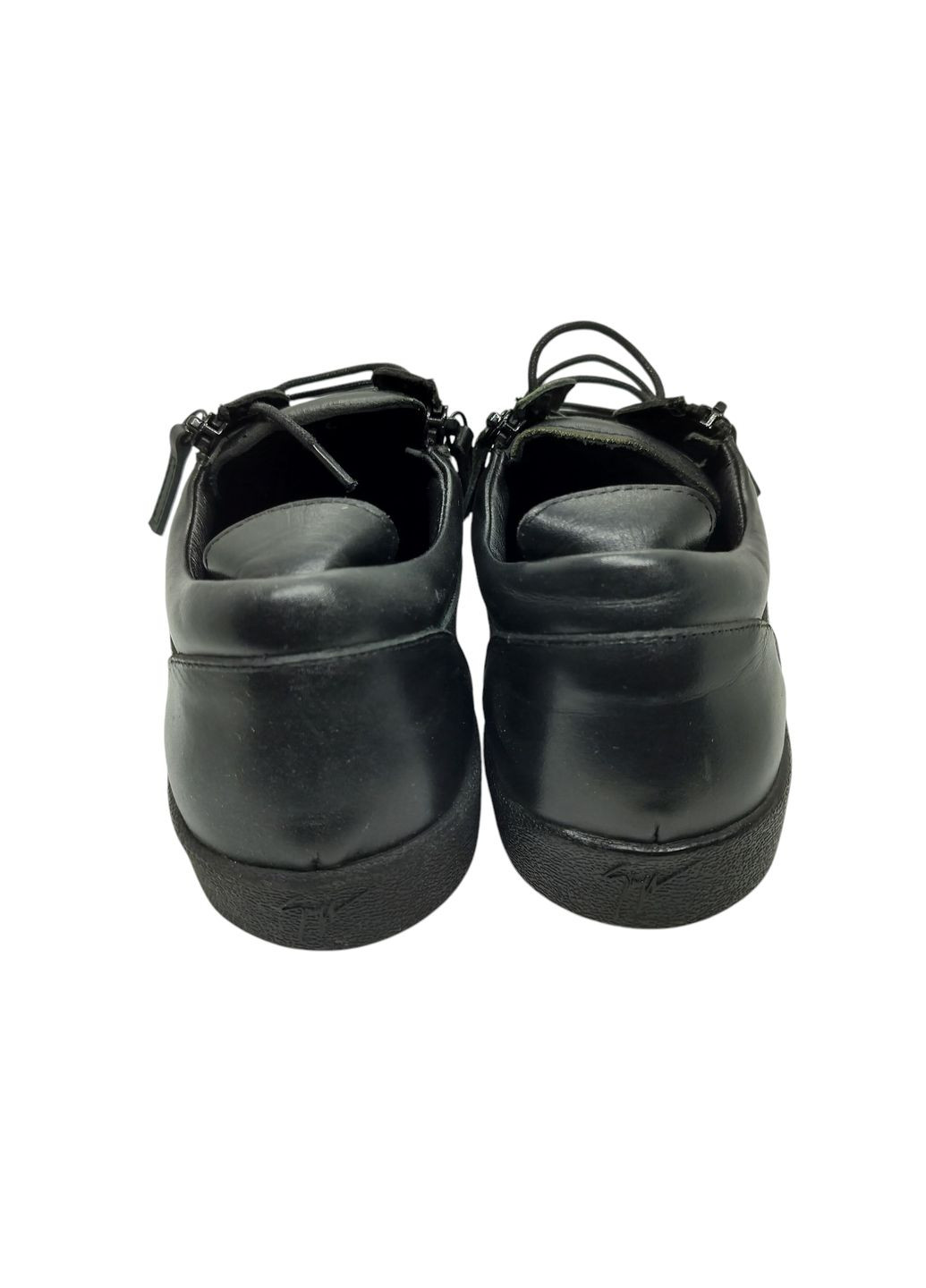 Черные короткие кеди мужские демисезонные, натуральная кожа Zanotti