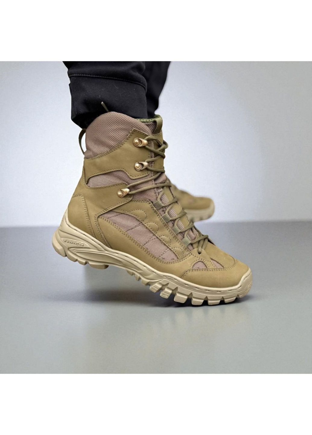 Кожаные Летние Берцы Женские Ботинки Тактические. 36-49р Олива. Износоустойчивая подошва! DSLF-2156 No Brand (349513016)