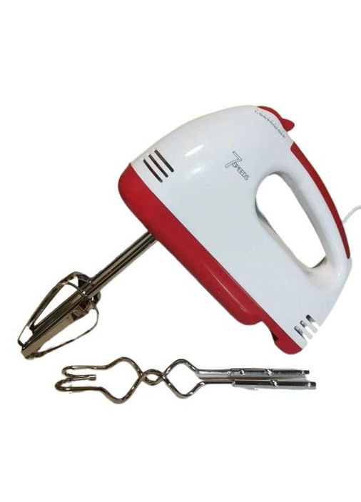 Ручной миксер R.6633R с насадками для замешивания крутого теста 260 Вт Красный Domotec (306447795)
