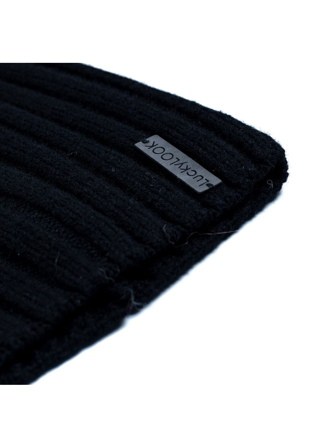 Шапка біні жіноча вовна чорна КАМІЛЬ 565-654 LuckyLOOK 565-678 (322792843)