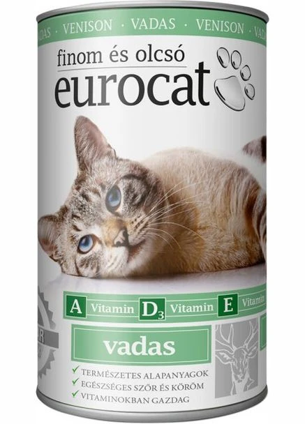 Консерва для взрослых котов кусочки оленины в желе 415 г 848149 EuroCat (268987800)