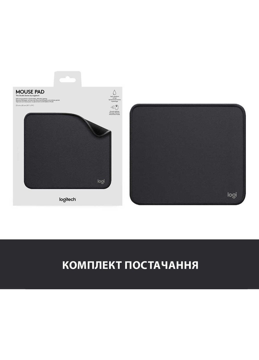 Игровая поверхность Mouse Pad Studio Graphite (956-000049) Logitech (336951028)