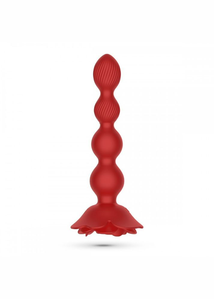 Анальна ялинка Троянда з вібрацією та ротацією Rosaline, з пультом, силіконова, червона Crushious (297133452)