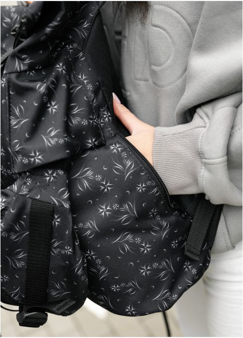 Рюкзак рол RollTop Double-x чорний принт Sambag (302519066)