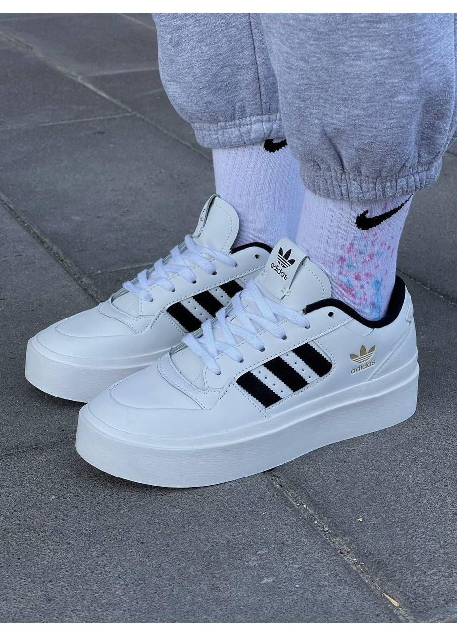 КРОССОВКИ ЖЕНСКИЕ ADIDAS FORUM BONEGA WHITE BLACK АДИДАС ФОРУМ No Brand чёрные демисезоны (367172772)