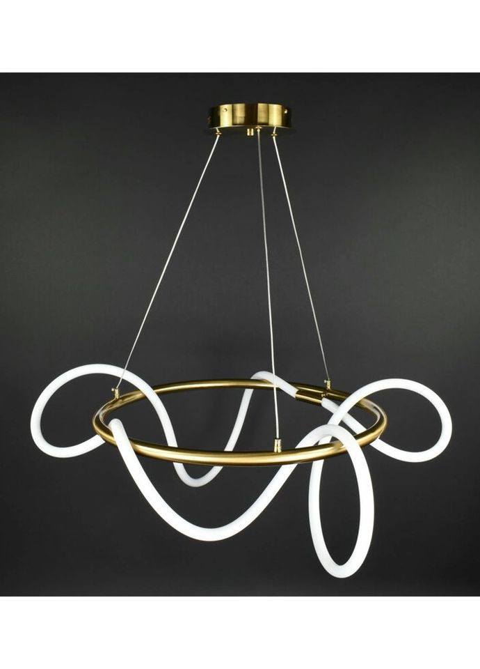 Люстра светодиодная подвесная LED светильник для квартиры на потолок лэд 27728 Латунь 50-150х80х80 см. Sunnysky (335975018)