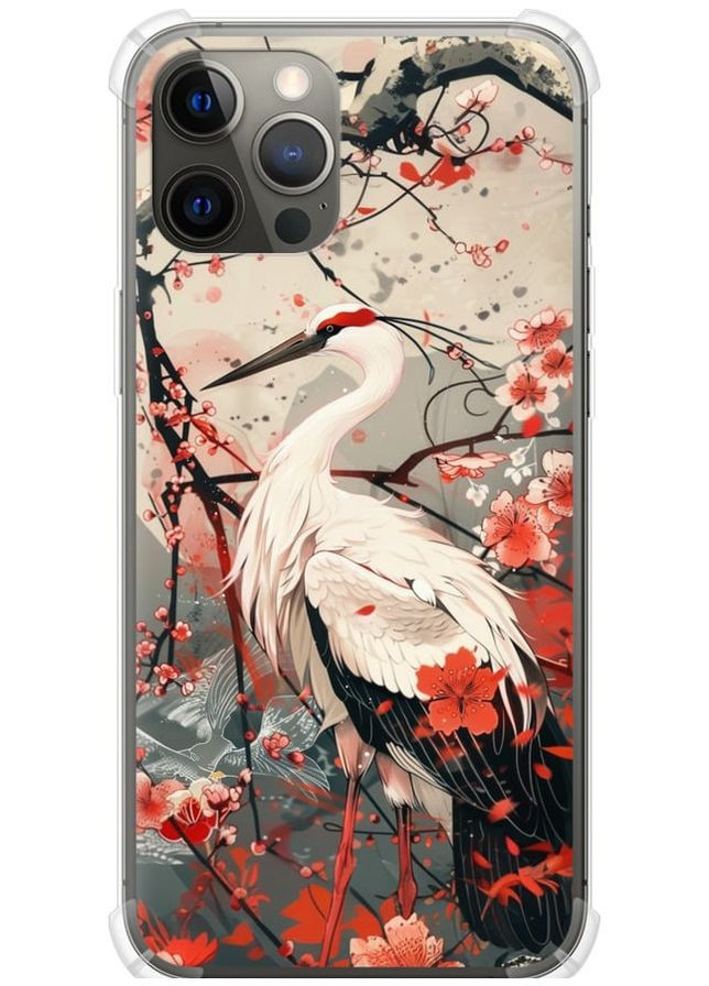 Силикон с усиленными углами чехол 'Аист в цвету сакуры' для Endorphone Apple iPhone 12 Pro Max (291420719)