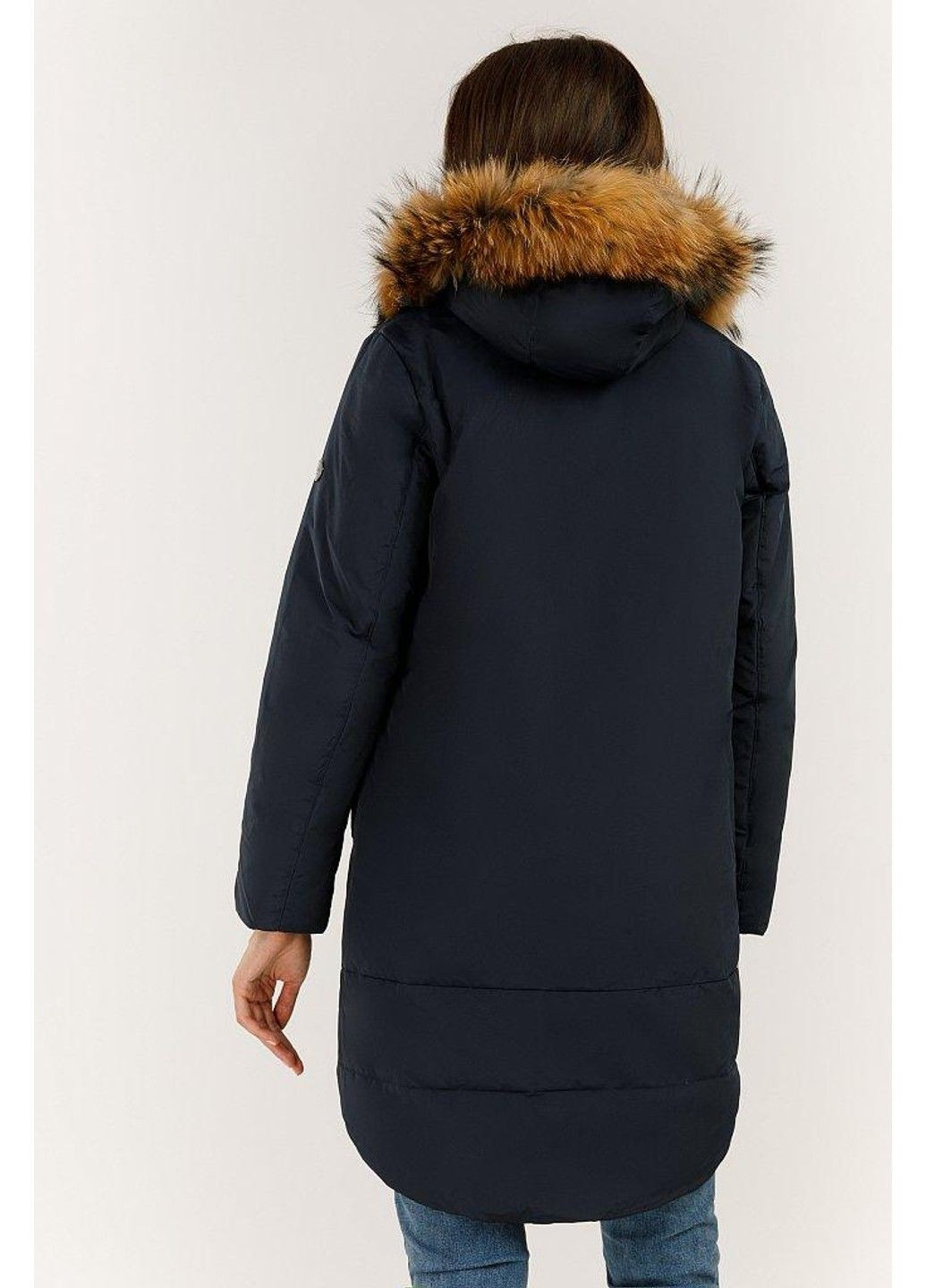 Темно-синій зимній Пуховик Finn Flare