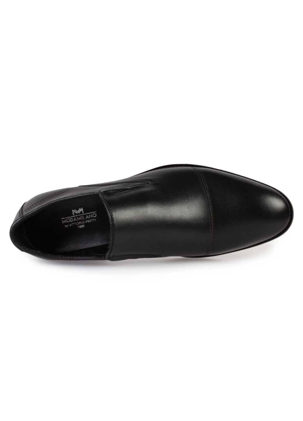 Черные классические туфли мужские бренда 9402221_(1) ModaMilano без шнурков