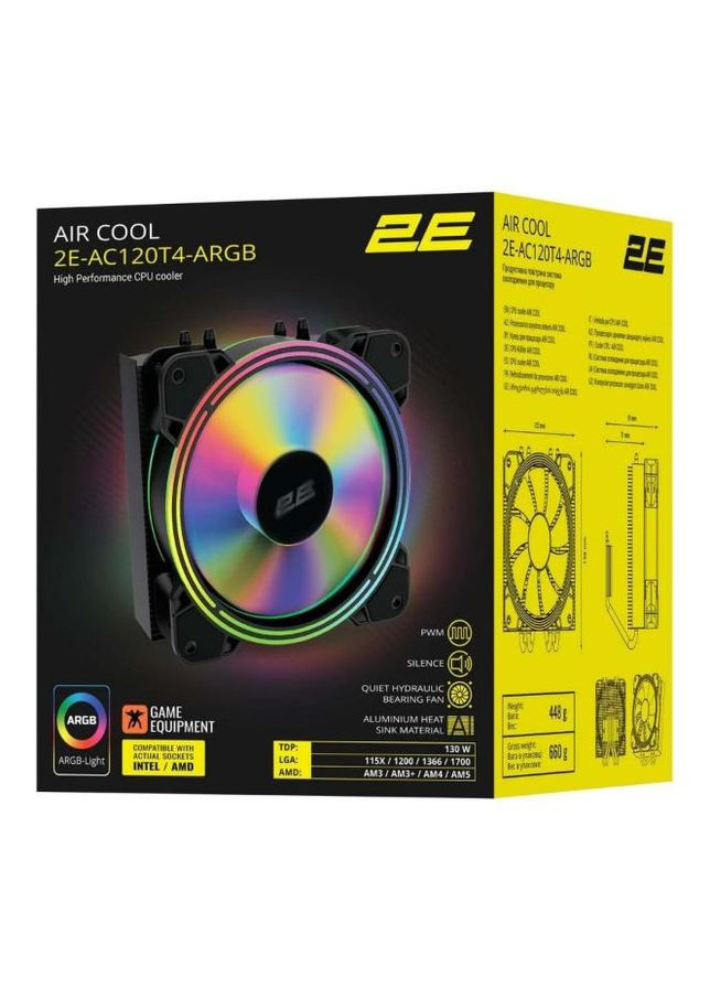 Кулер Gaming Air Cool AC120T4 ARGB (-AC120T4-ARGB) 2E (347589705)