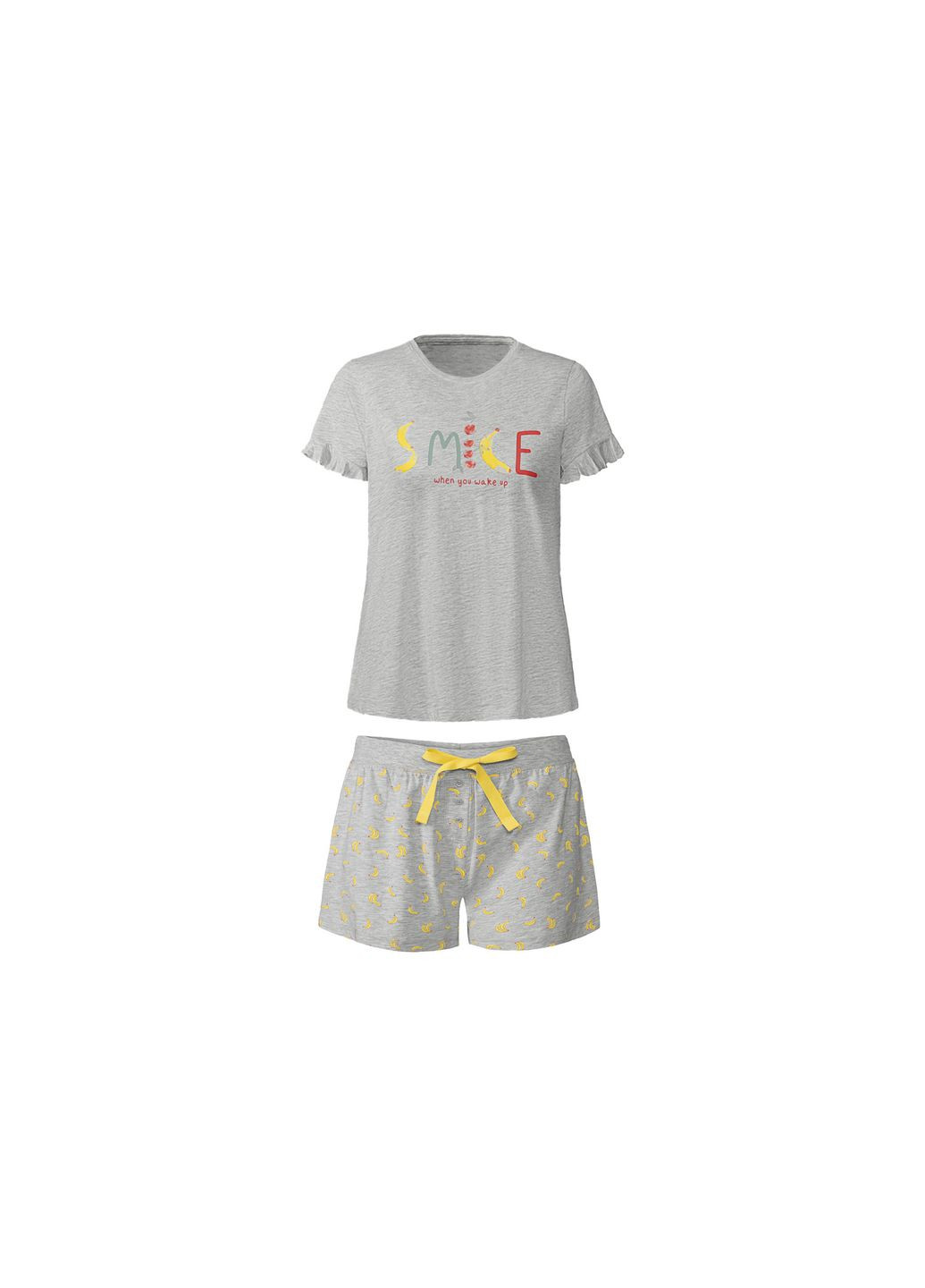 Серая пижама (футболка и шорты) для женщины lidl 409994 Esmara