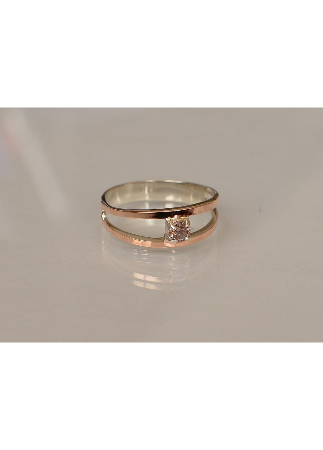 Срібна каблучка з пластинами із золота Silver Style (367268314)