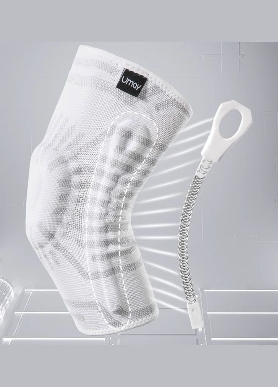 Бандаж для колена белый, размер M, окружность колена 32,5-35,5 см Umay (308845161)