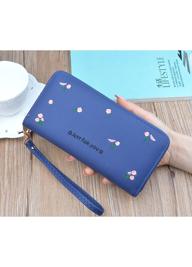 Женский кошелек клатч с цветами экокожа портмоне для девушек с розами яркийный 20 см ProDobro (363135618)