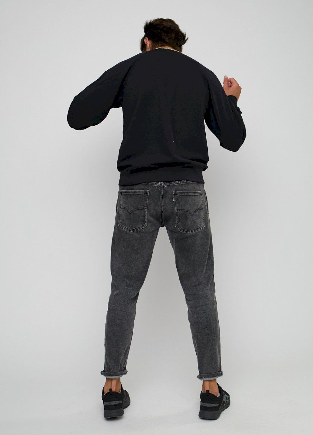 Чорний світшот чоловічий чорний "let`s go" YAPPI малюнок (303773057)