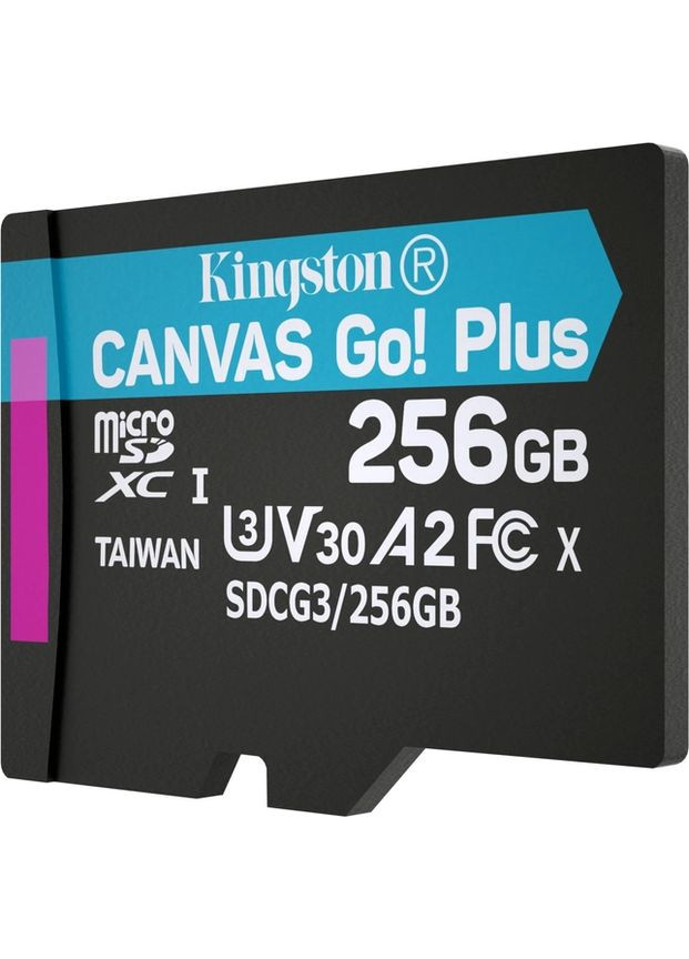 Карта памяти microSDXC 256Gb Canvas Go+ U3 V30 (R170/W90)+adapter Kingston (360416381)