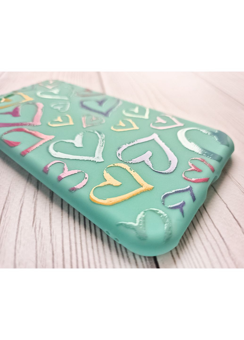 Матовый чехол на Xiaomi Redmi 14C/Poco C75 Разноцветные сердечка (принт 332) Creative (355389225)