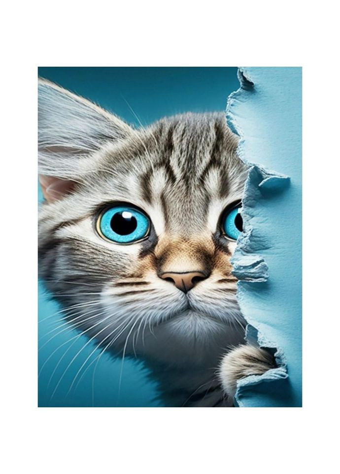 Алмазная мозаика "Котик с голубыми глазками" JSFH85879 без подрамника No Brand (339779382)