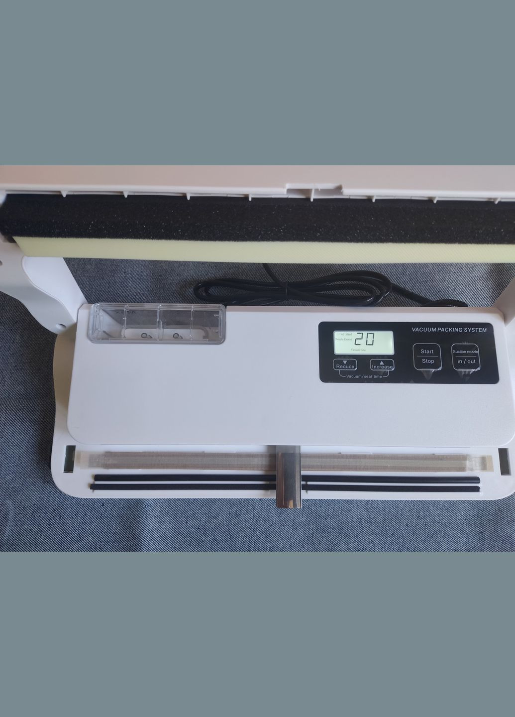 Вакуумний пакувальник (вакууматор) P-290B з РК-дисплеєм (білий) No Brand (330642228)