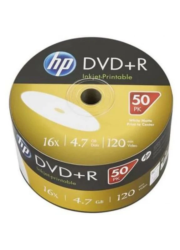 Диск DVD DVD+R 4.7GB 16X IJ PRINT 50шт (69304/DRE00070WIP-3) HP (400011947)