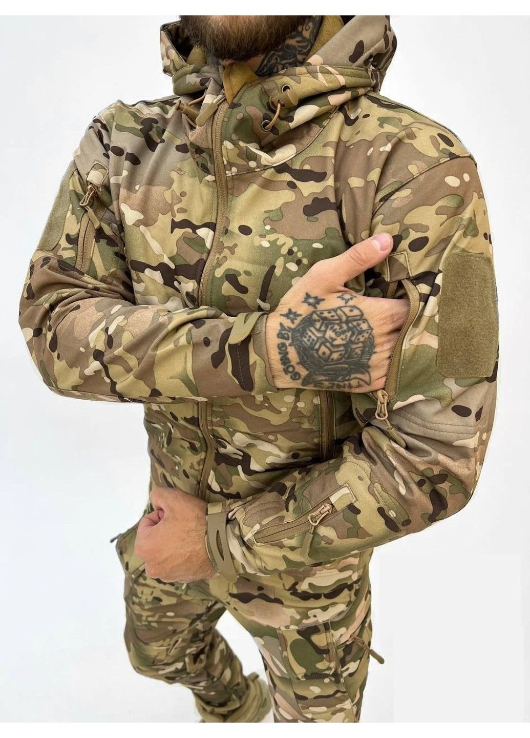 Тактичний осінній костюм Softshell куртка і штани (Мультикам) XXXL No Brand