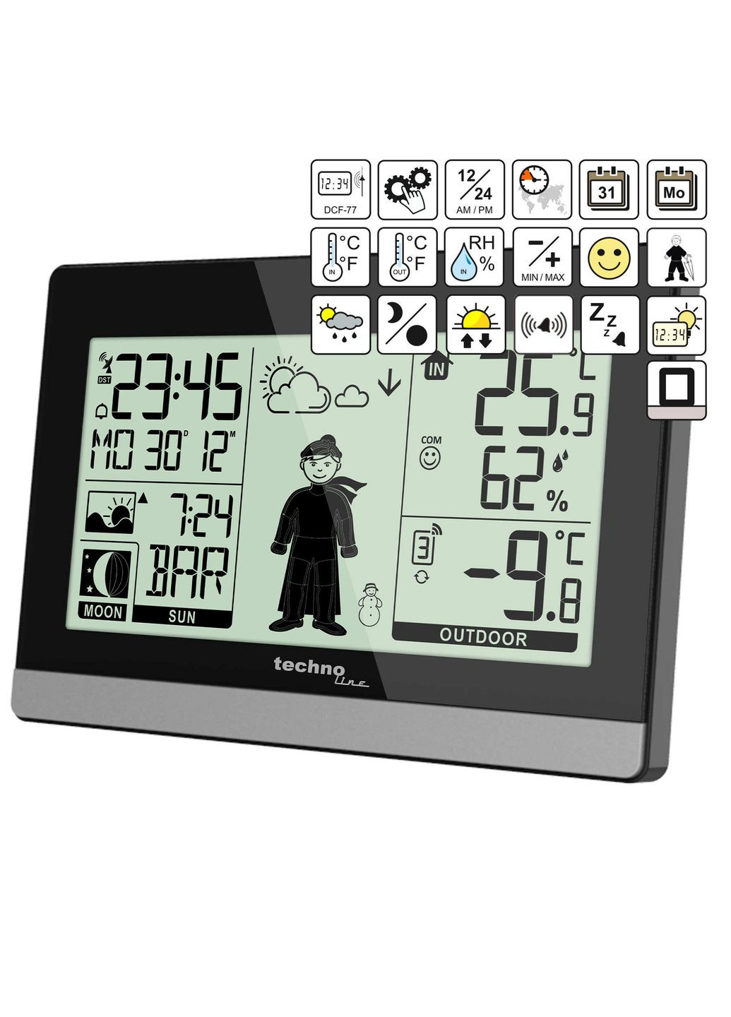 Метеостанция WS9612 Black (WS9612) Technoline (315341965)