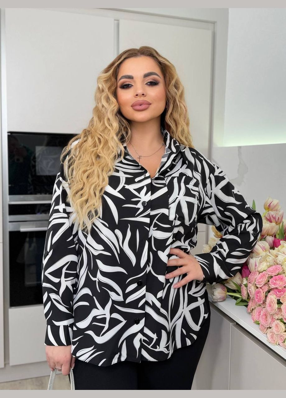 Жіноча сорочка вільного фасону з принтом MonCher (340917163)