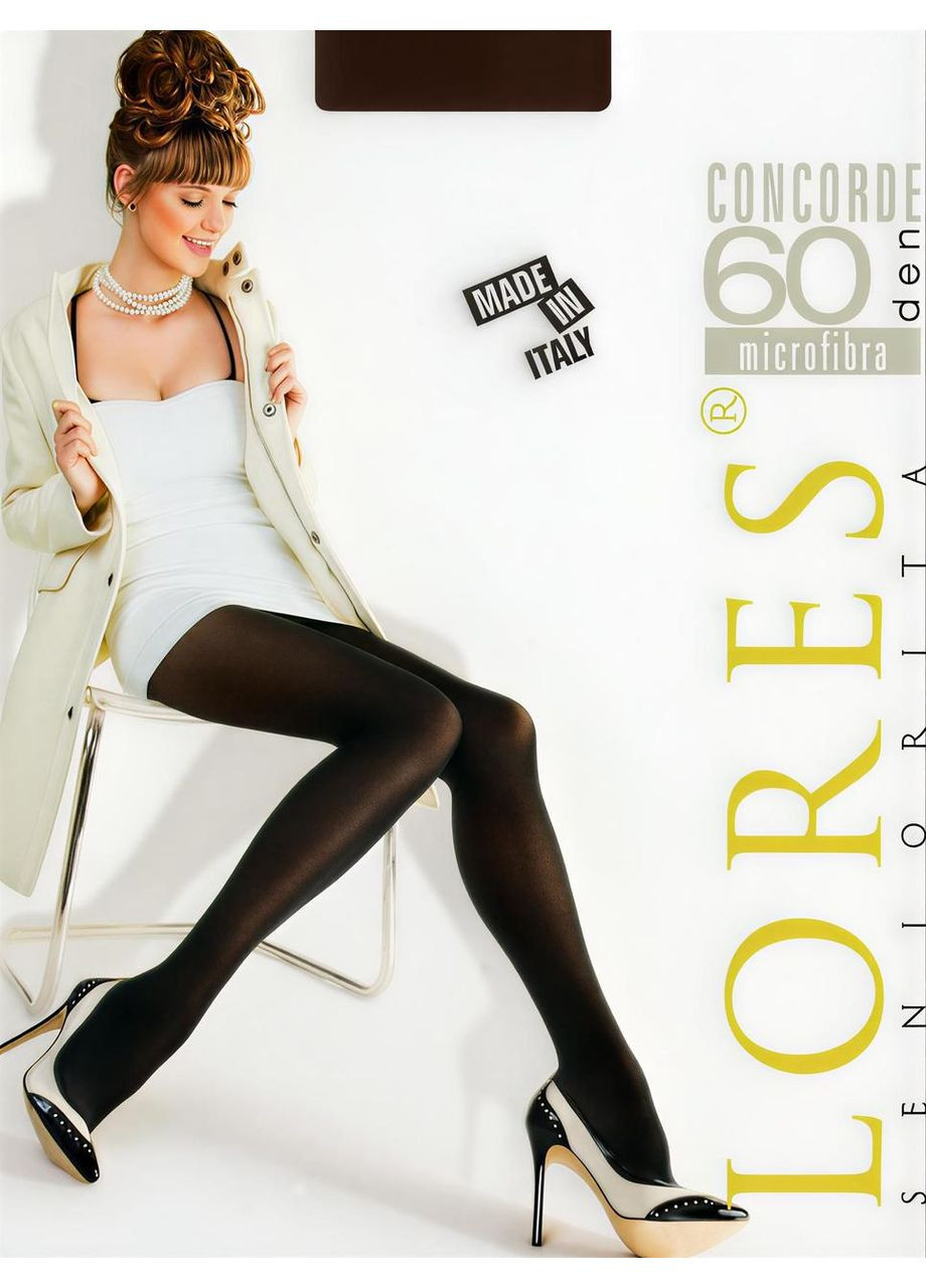 Колготи жіночі кольорові яскраві матові з мікрофібри Italy 60 DEN Lores Concorde NERO (369934008)