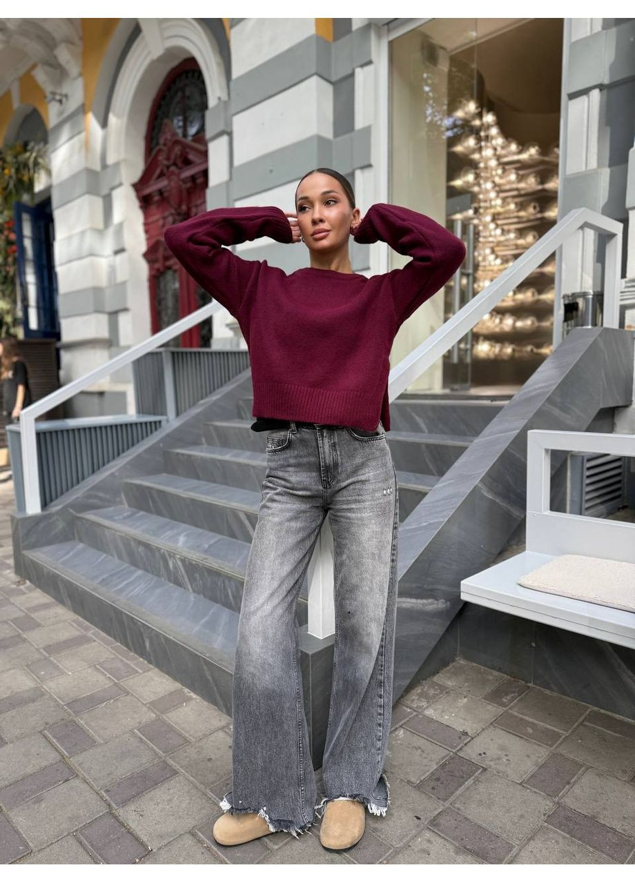 Бордовий зимовий светр Україна UMButik