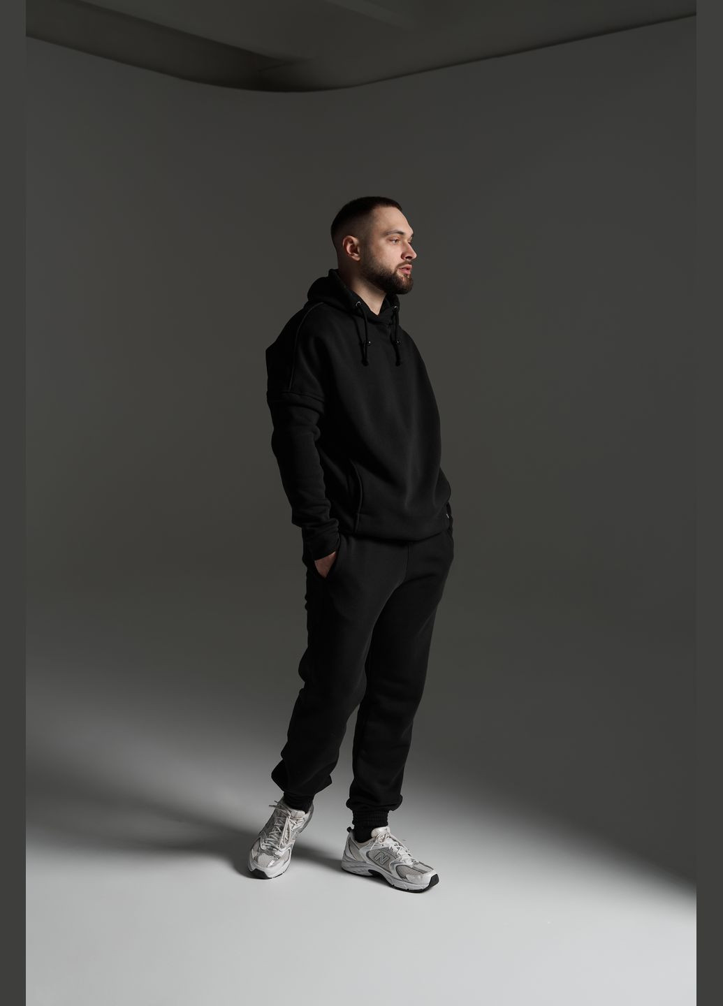 Костюм теплый мужской oversize черный Intruder (359379821)