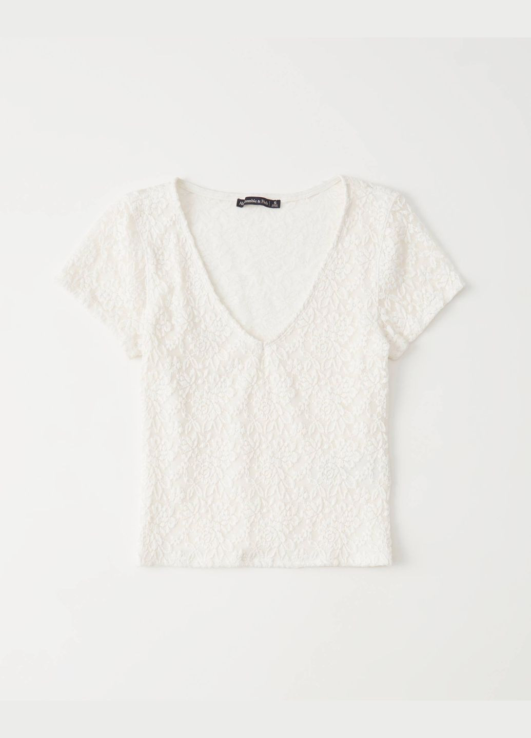 Белая летняя белая футболка - женская футболка af6225w Abercrombie & Fitch
