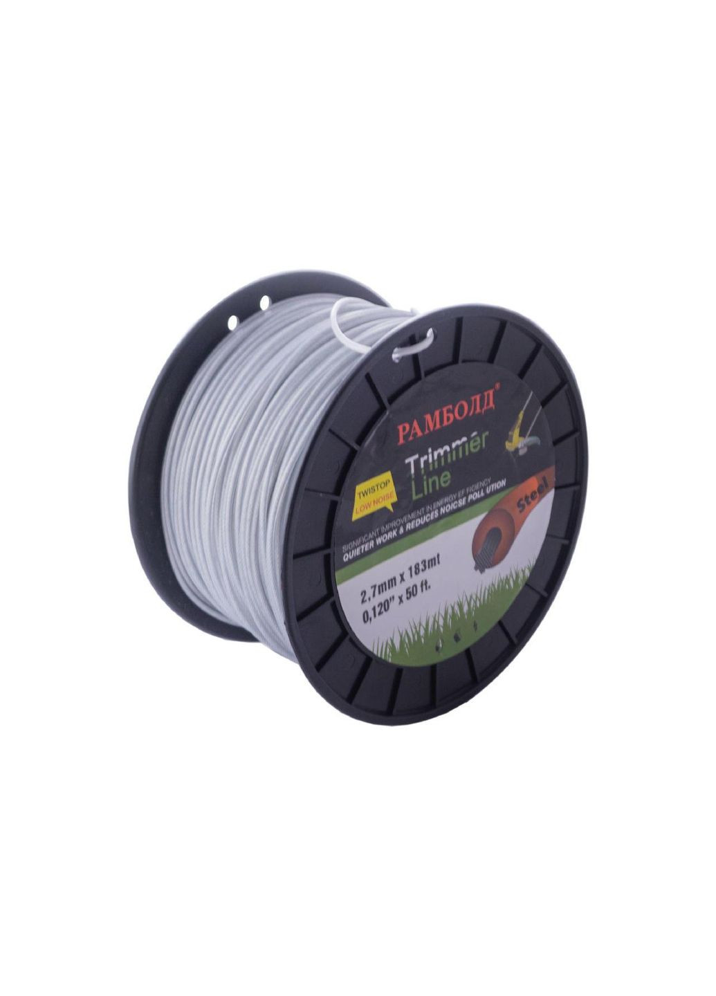 Леска для триммера 2.7 мм прочная для газона длина 183 м Рамболд (335400195)