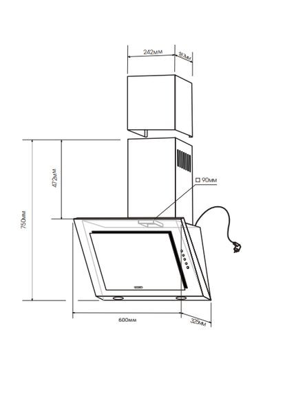 Витяжка кухонна Політ Еко 60см 420м3 Біла Profit M (326795525)