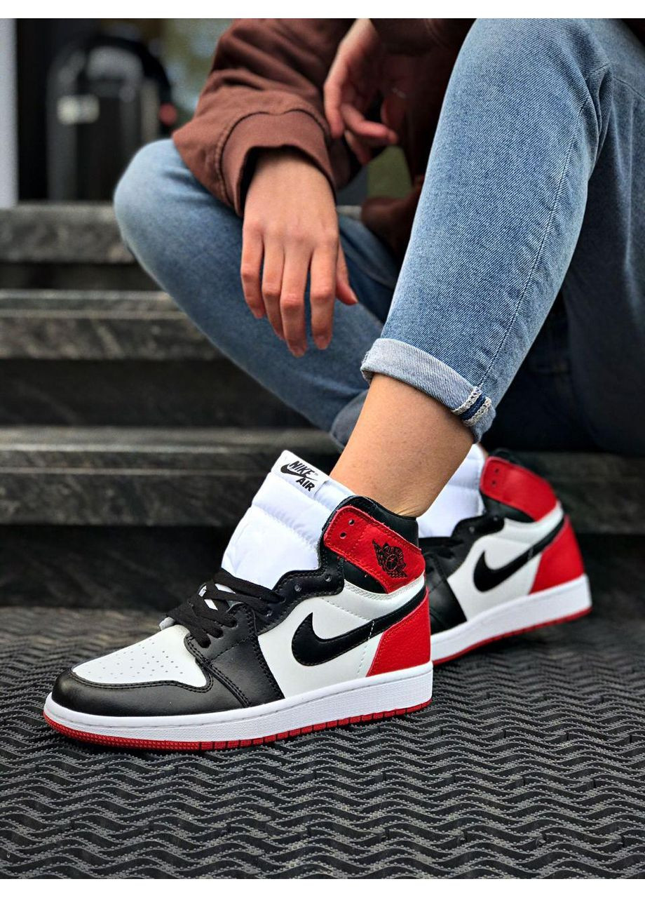 КРОСІВКИ ЖІНОЧІ NIKE AIR JORDAN 1 HIGH BLACK / RED / WHITE НАЙК АІР ДЖОРДАН No Brand чорні демісезони (368884822)